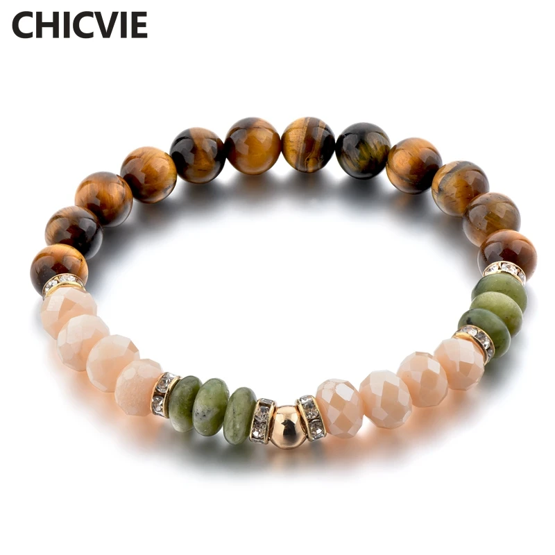 

CHICVIE Dropshipping Brown Charms Natural Stone Custom Bracelets & Bangles Beads For Women Jewelry Making Bracelets SBR180051