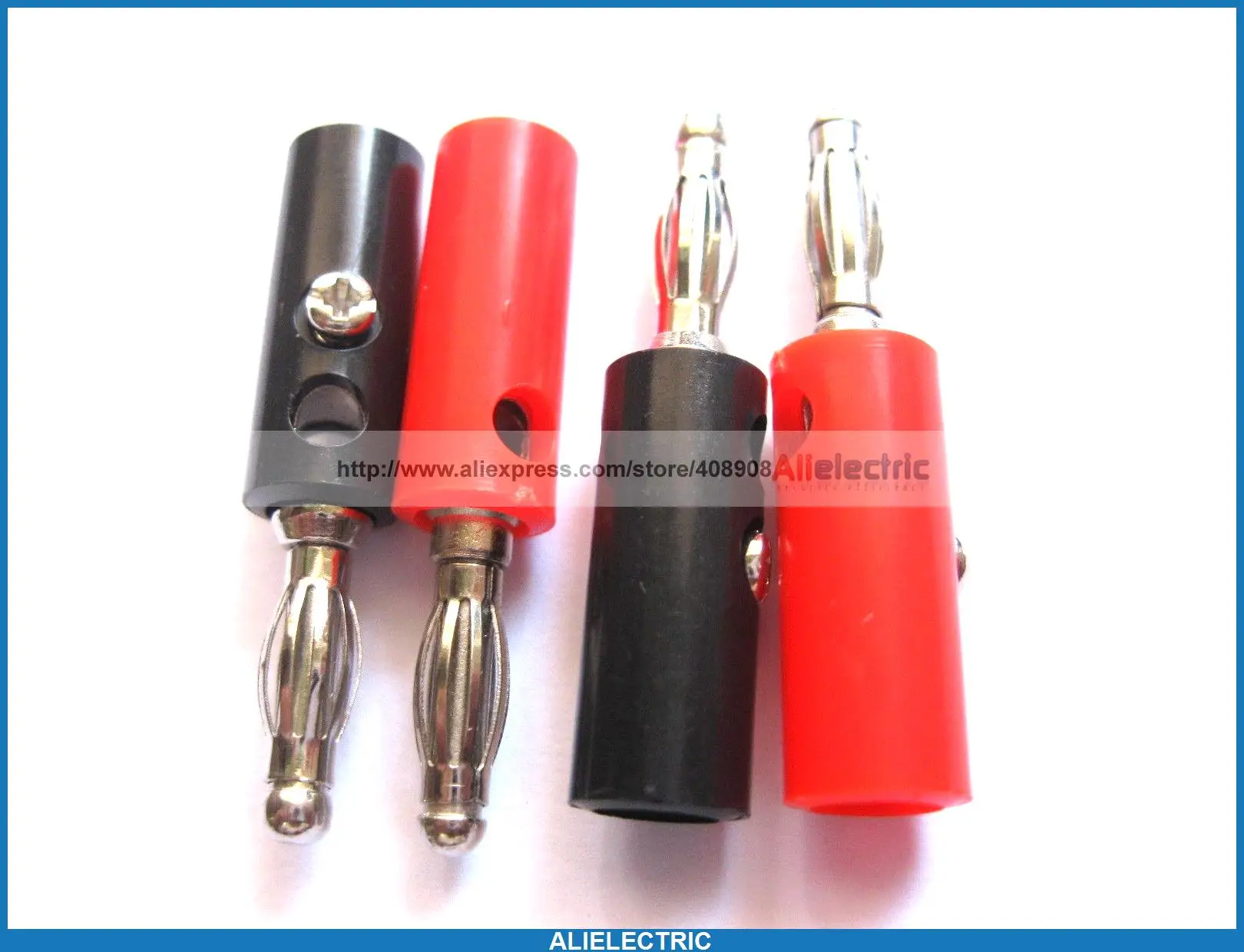 

30 Pcs Banana Plug Nickel Plated Red Black 40mm 215