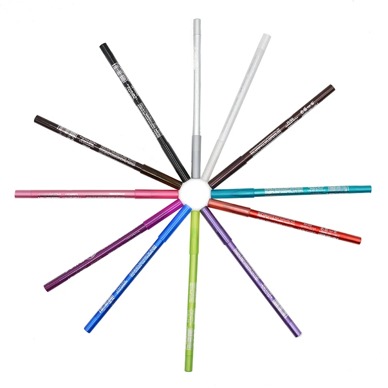 Davis Brand 12 Colors Glitter Eyeliner Pencil Long-lasting Waterproof Sexy Colorful Eyeliner Eyes Makeup Pencil Eye Tatoo Tools