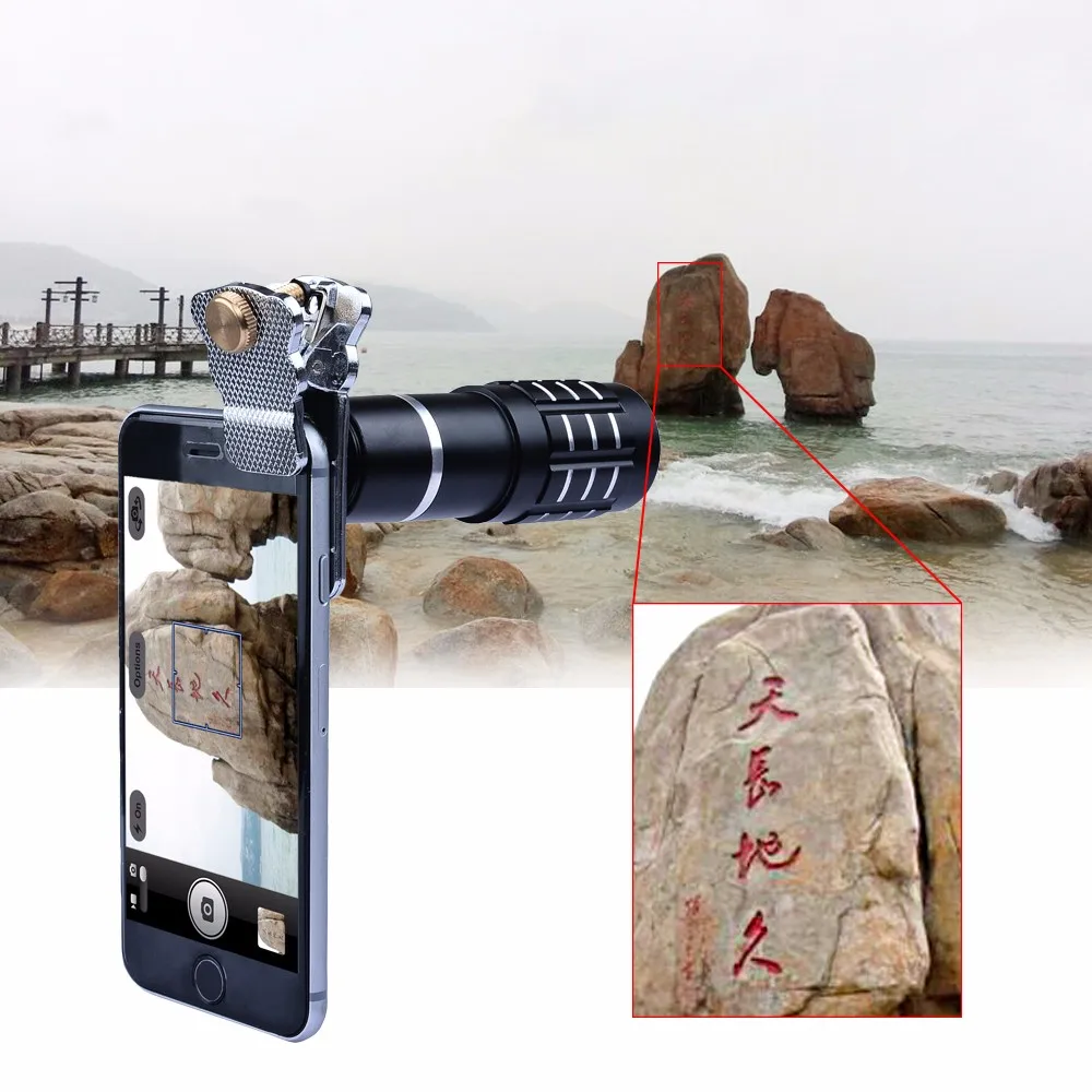 

New Tripod Phone Camera Lenses kit 12x Optical Zoom Telephoto Lens For Meizu Lenovo Nokia Sony Huawei LG Asus Telescope Clips