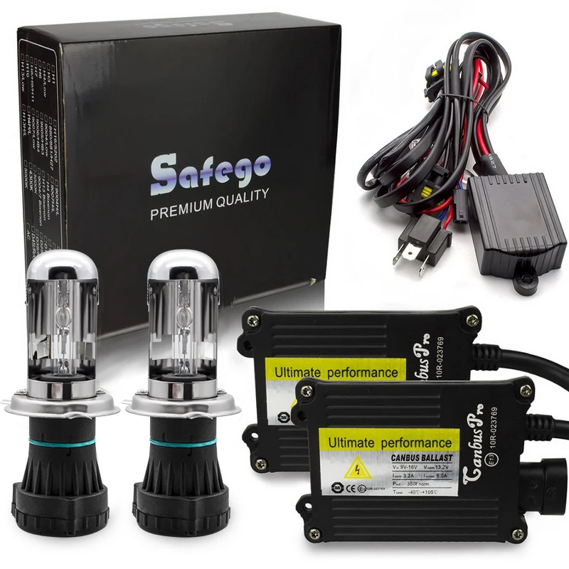 Safego Биксеноновые H4 pro Шина CAN, hid, ксеноновый комплект 12V AC 4300K 5000K 6000K 8000K 10000K H4-3 Hi короче спереди и длиннее сзади) H4 набор «би-ксенон» H4 Биксеноновые Ксеноновые комплект