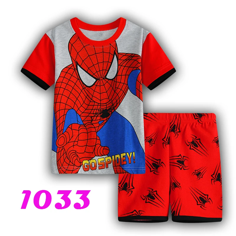 Short Sleeve Children's Pajama Sets for Boys Cotton Summer Baby Pajamas