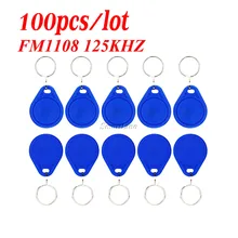 100 шт/партия, Бесконтактный дверной доступ 13,56 МГц RFID FM1108 1 K перезаписываемый брелок для ключей/брелки-Жетоны для контроля доступа