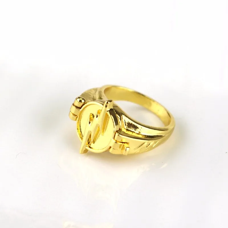 The Flash Reverse-Flash Reverse Flash Finger Rings Gold Color Cosplay Prop Clamshell Ver Engagement Party Rings Wedding Jewelry