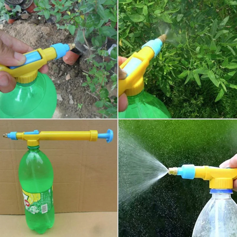 

Portable Bottle Watering Can Spray Hand Push Plastic Sprinkler Nozzle For Flower Garden Tool