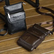 Nuevos hombres de piel de Vaca Cuero Genuino de la Vendimia Gancho Hebilla Del Cinturón Del Hombro Crossbody Mensajero Cartera Bolso De La Cintura Fanny Bolsa De Cinturón
