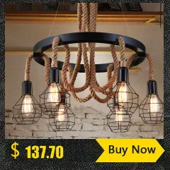 retro Designer rope Pendant Light RH LOFT lamp Industrial iron nordic Dining Room Bedside Bar vintage luminaire Pendant Lamps