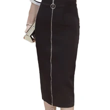 Офис плюс Размеры юбка Женский Длинный карандаш на молнии элегантные юбки Высокая Талия Юбки-карандаши Бинт Эластичный юбки женские E0004