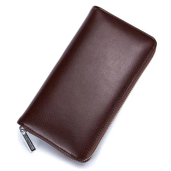 

Multi Card Holders Purse RFID Card Wallet Leather Zip Purses Phone Functional Passport Travel Long Wallets for men and women