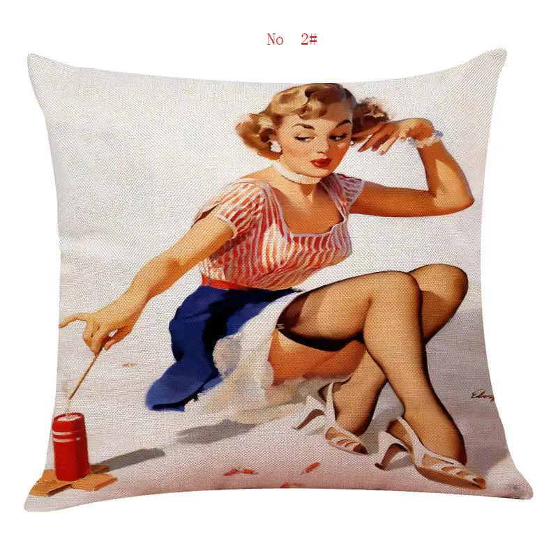 45cm*45cm Antique beauty pattern linen/cotton throw pillow covers couch cushion cover home decorative pillows