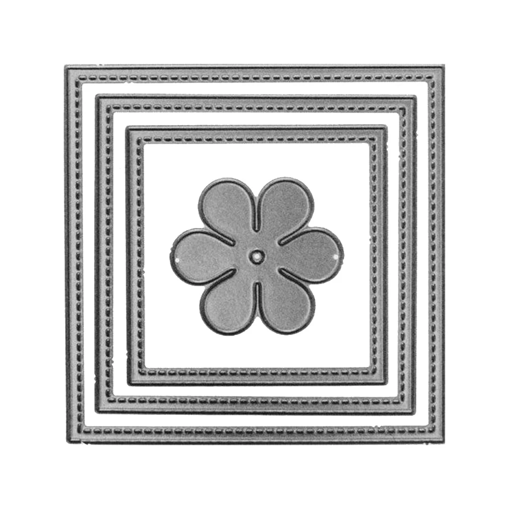 

Hemere 110*110mm Flower Square Metal Cutting Dies Scrapbooking DIY Embossing Craft Stencils Paper Card Making Cross Stitch Tag