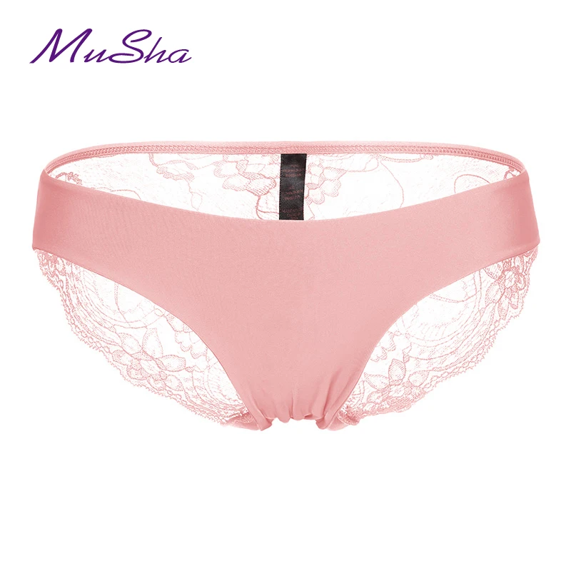 3 pieces a lot!Hot sale! sexy lace panties seamless cotton breathable Hollow briefs Plus Size girl underwear