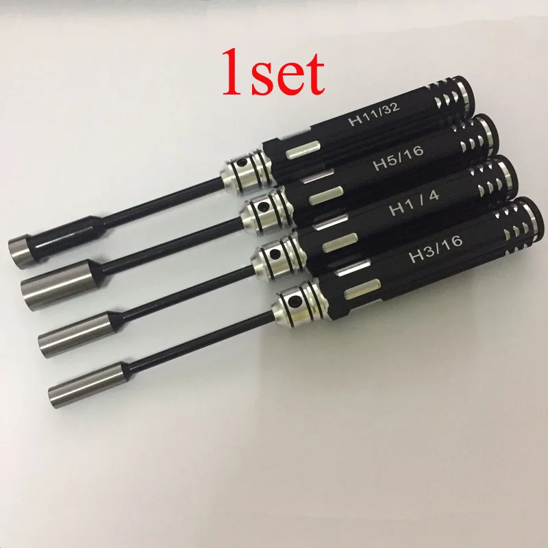 

1Set Sleeve Tool 3/16 1/4 5/16 11/32 Socket Driver Multi-set Tools Screwdriver Combination with Hexagonal Handle for RC Drone