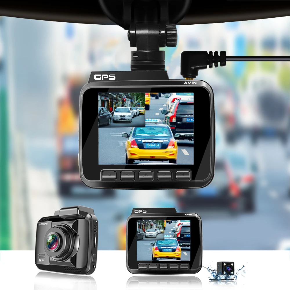 Дешево Оригинальный автомобильный видеорегистратор AZDOME GS63H с задней камерой WDR камера ночного видения, видеорегистратор 4K, font b GPS b font W