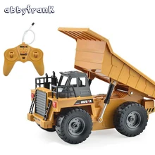 Abbyfrank электрический пульт дистанционного управления Самосвальный Радиоуправляемый трактор игрушка, модель автомобиля грузовик самосвал инженерные транспортные средства металл Многофункциональный
