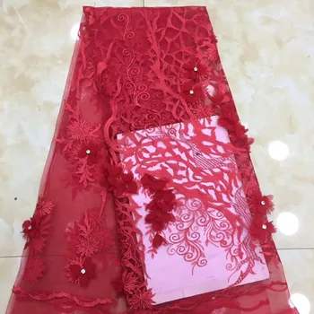 

African Lace Fabric 2019 Embroidered Nigerian Laces Fabric Bridal High Quality French Tulle Lace Fabric For Women XZ148