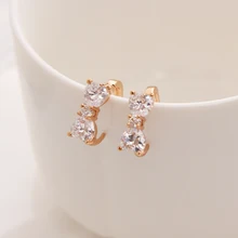 Очаровательные Модные женские серьги-кольца с блестящими прозрачными кристаллами и бантом золотого цвета, Свадебные вечерние ювелирные аксессуары