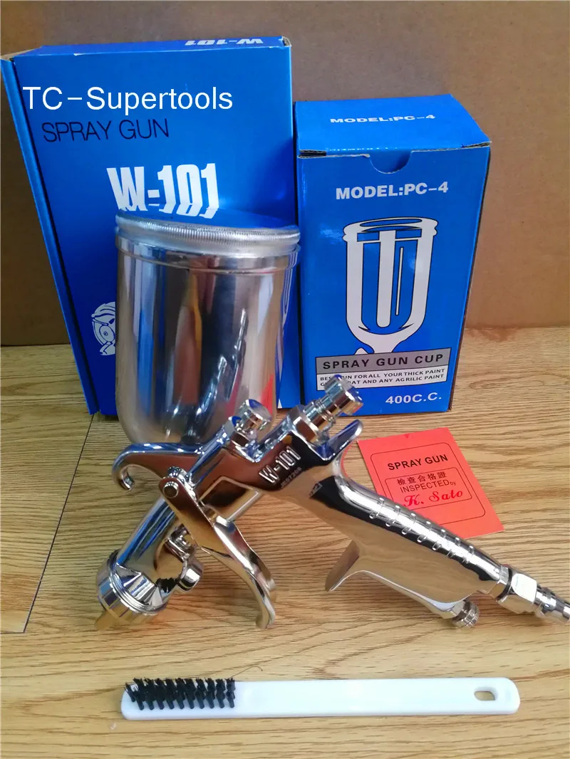 Пистолет-распылитель W-101 пластиковые 400cc чашки воздуха распылительный пистолет ручной пистолет-распылитель, 1,0/1,3/1,5/1,8 мм Япония качество, W101 распылительный Воздушный пистолет-распылитель