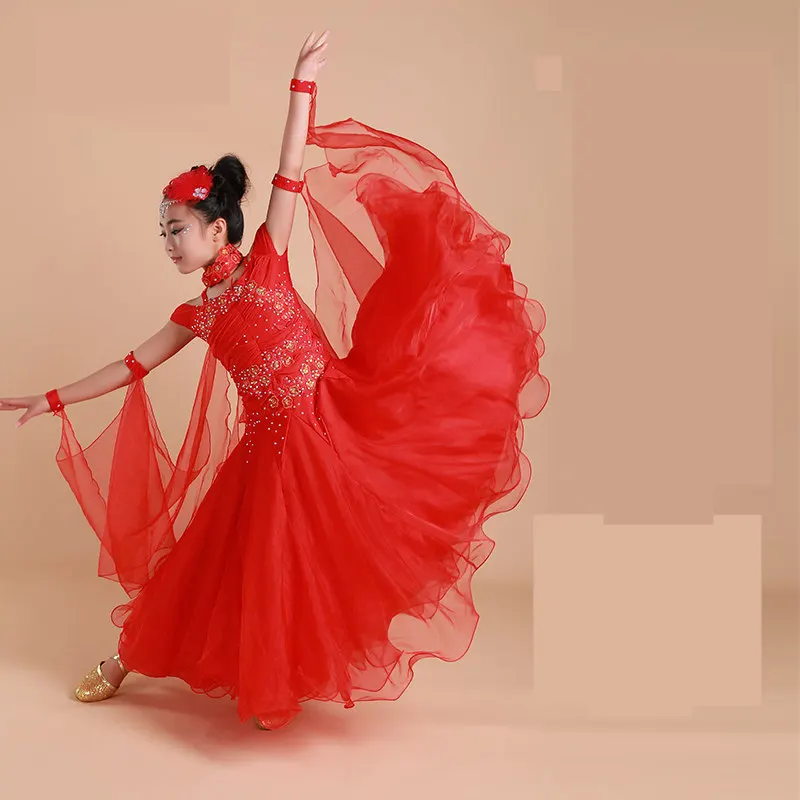 

2019 Children Standard Ballroom Dance Competition Dresses Waltz/Tango Dresses Kids For Sale Girls Jazz Dance Costumes
