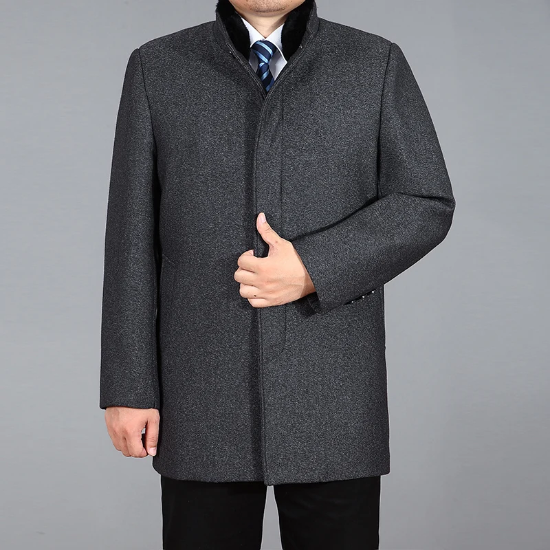2020 High Quality Wool Coat Men Winter Woolen Coat Real Rabbit Fur Long Coat Thick Wool Blend Jacket Mens Overcoat Palto M-4XL 2020 High Quality Wool Coat Men Winter Woolen Coat Real Rabbit Fur Long Coat Thick Wool Blend Jacket Mens Overcoat Palto M-4XL