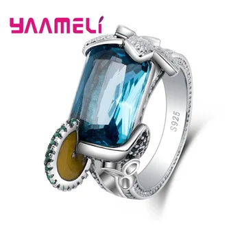 

Cute Wind Female Finger Ring 925 Sterling Silver Jewelry For Lady Pretty Wedding/Engagement Promise Gift For Beloved