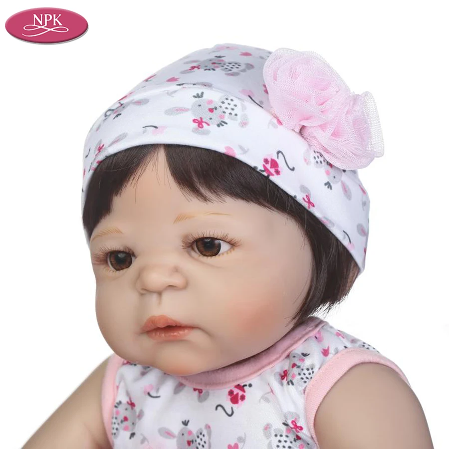 NPK Simulation 3 Month Baby Size Lifelike Reborn Baby Doll Girl Full Body SIlicone Vinyl Newborn Babies Bathe Toys Child Gifts  (2)