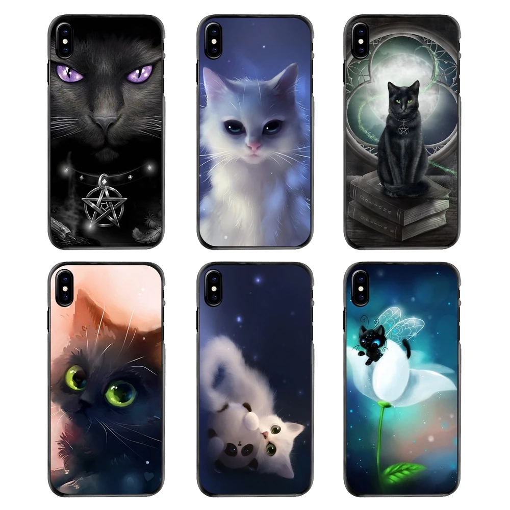 Anime Gray Fantasy Cat Art Pattern Accessories Phone Case For Samsung Galaxy Note 2 3 4 5 S2 S3 S4 S5 MINI S6 S7 edge S9 S8 Plus |