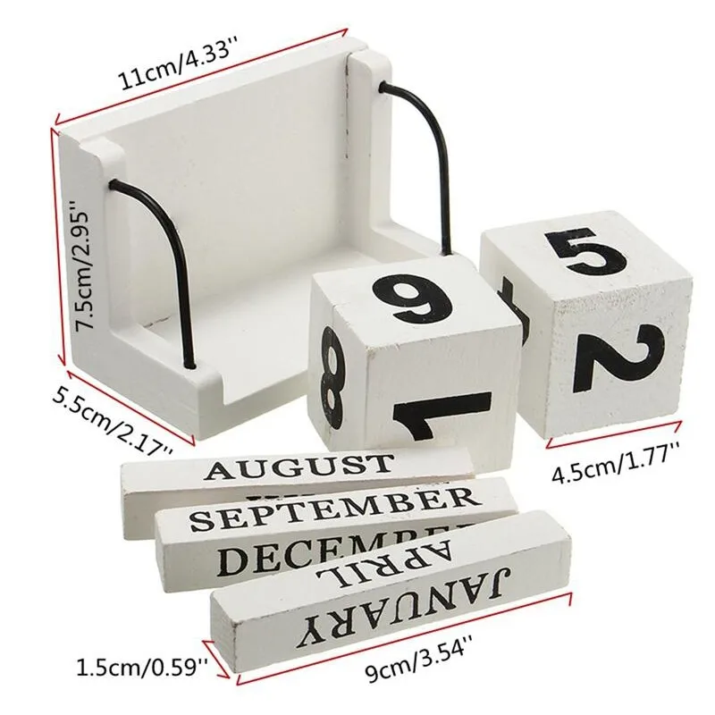 Винтаж дерево Календари интерьер Книги по искусству icles стол DIY ежегодно планировщик Календари Гостиная Украшения Книги по искусству дерево ремесло подарок школа набор