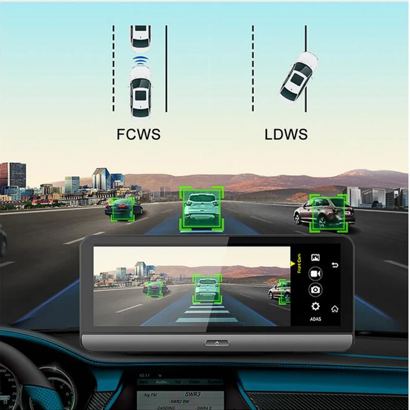 Автомобильный видеорегистратор QUIDUX 8 дюймов ips Touch 4G Android Mirror dvr ADAS gps навигация FHD