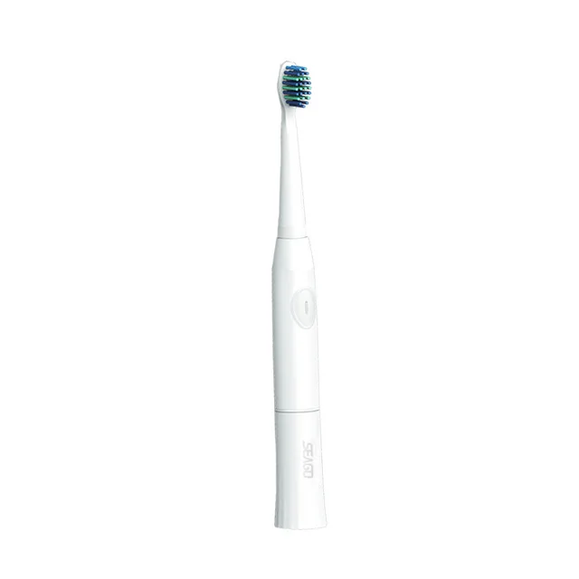 SEAGO электрическая зубная щетка с 1 сменные насадки для щёток батареи звуковые зубы Глубокая чистка кистей в комплекте мягкая щетина SG503 - Color: White
