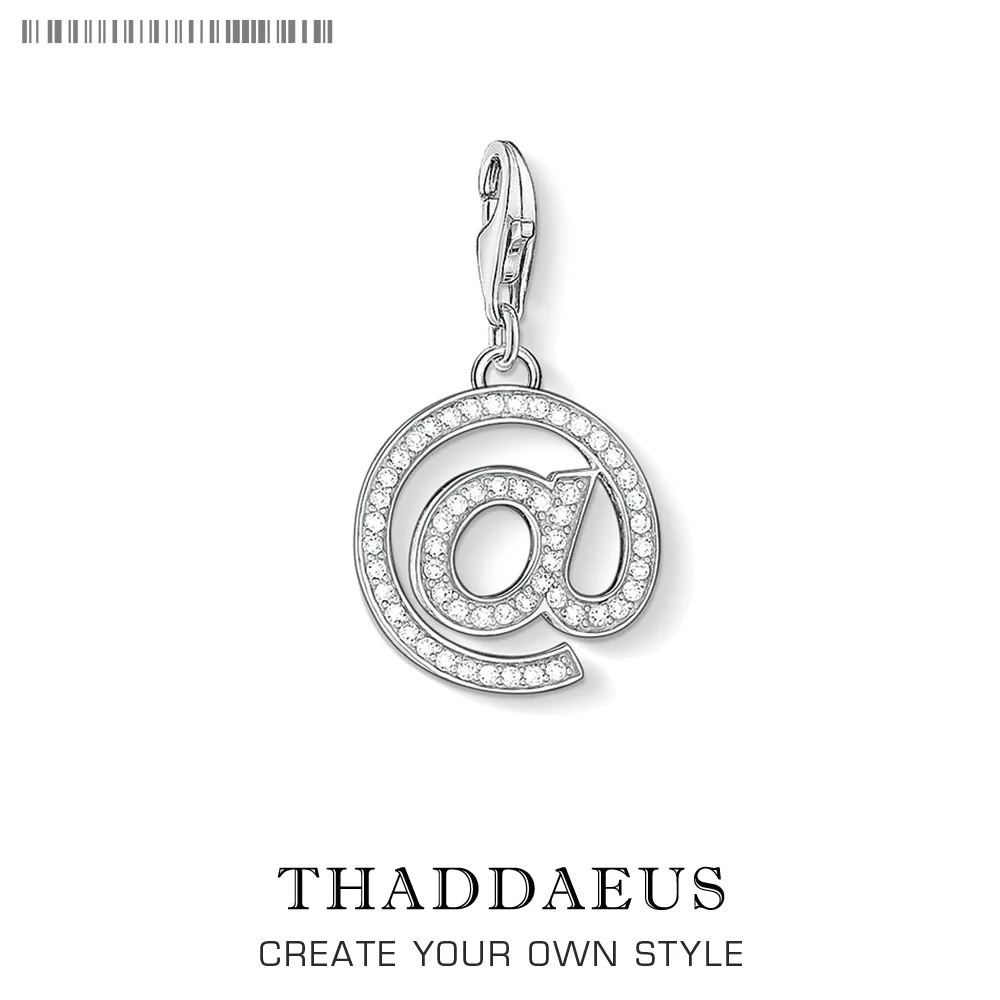Internet Email @ Me Charms Fit Thomas Bracelet, Silver Plated European Fashion Jewelry Club, Gift for Women and Men