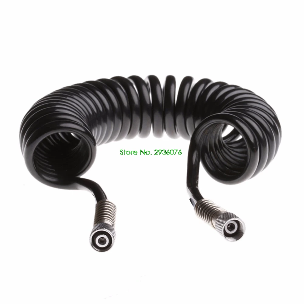 

3M 4 x 6mm Flexible PU Recoil Hose Spring Tube Black For Compressor Air Tools Drop Shipping Support