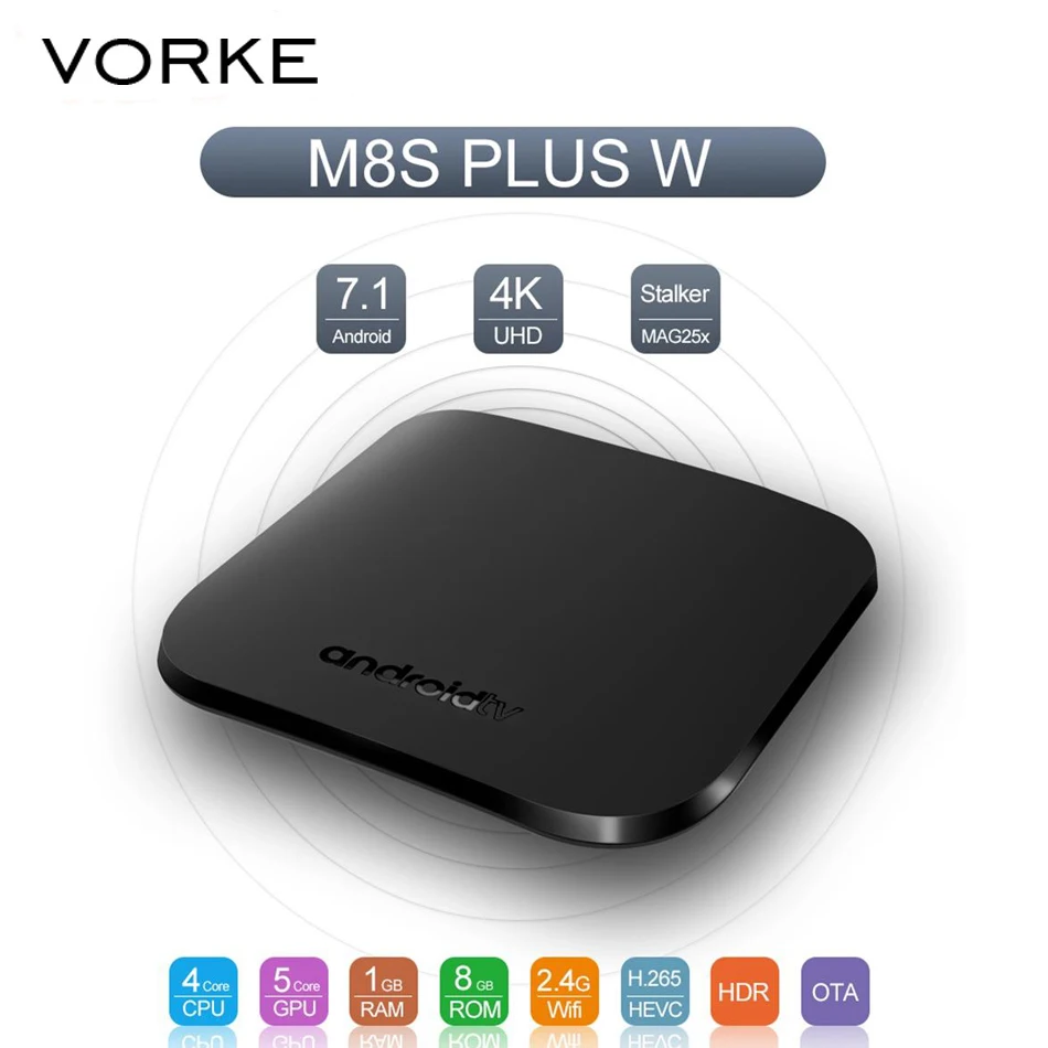2018 Новый M8S плюс W Amlogic S905W Android 7 1 ГБ/8 ГБ с поддержкой 4 K HDR поддержка ТВ коробок MAG25X