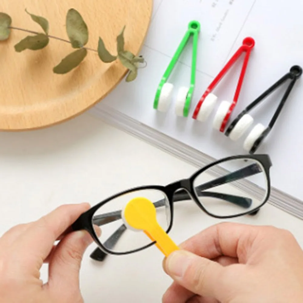 Portable ABS Glasses Sunglasses Eyeglass Spectacles Cleaner Brush Wiper