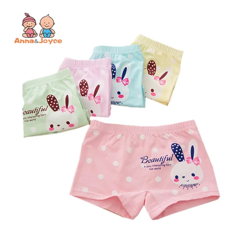 5pc/lot Cute Cartoon Boxer Kids Underpants Children's Underwear Girls Baby Organic Cotton Pants Suit 2-10 Years