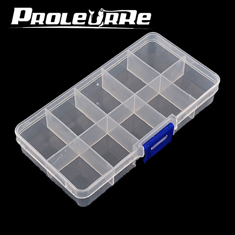 

1Pcs High Strength 6.4*3*2.4cm Plastic Fishing track Box with 10 Compartments convenient Fishing Lure Tackle Boxs PJ-267