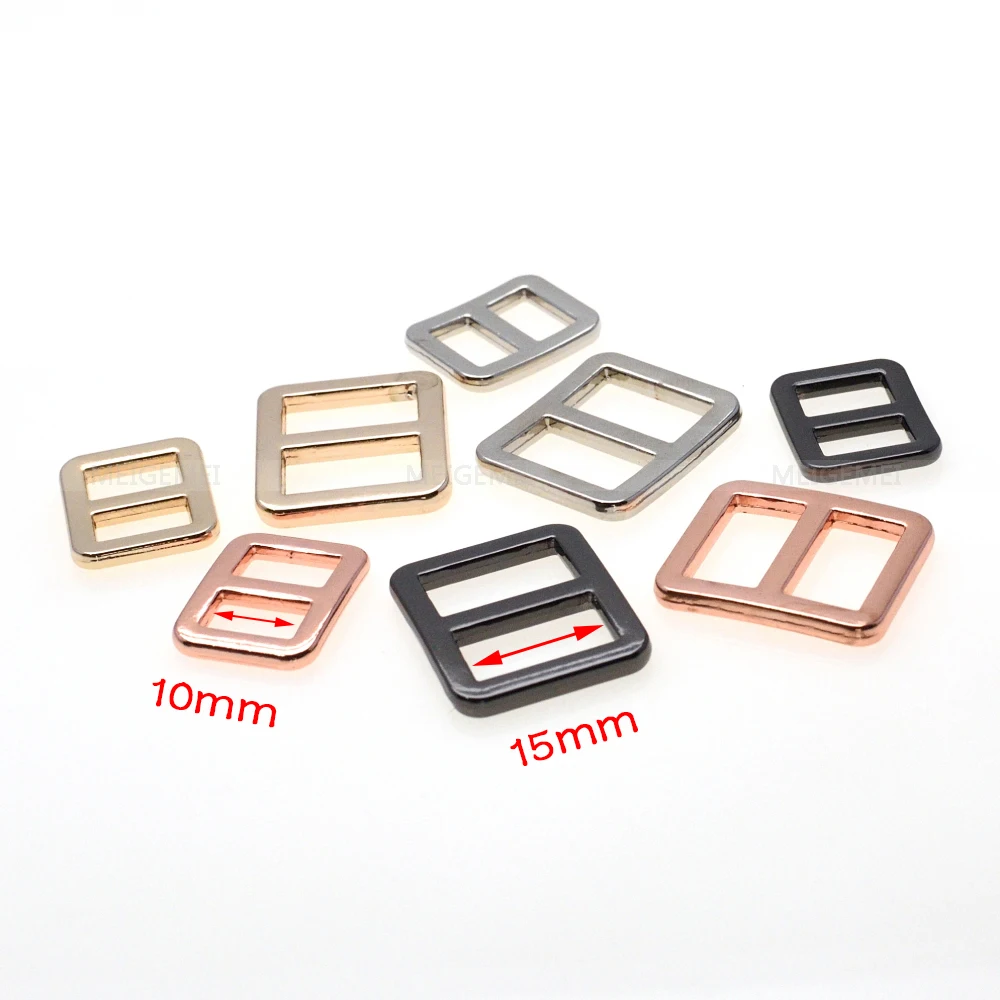 

10pcs/pack 3/8" 5/8"Metal Mix Colors Curve Tri-Glide Slider Adjustable Buckle