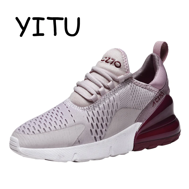 

YITU Pink Running Shoes Trainer Women's Sport Shoes Outdoor Zapatillas Mujer Deportiva 2019 Breathable Running Sneakers Men