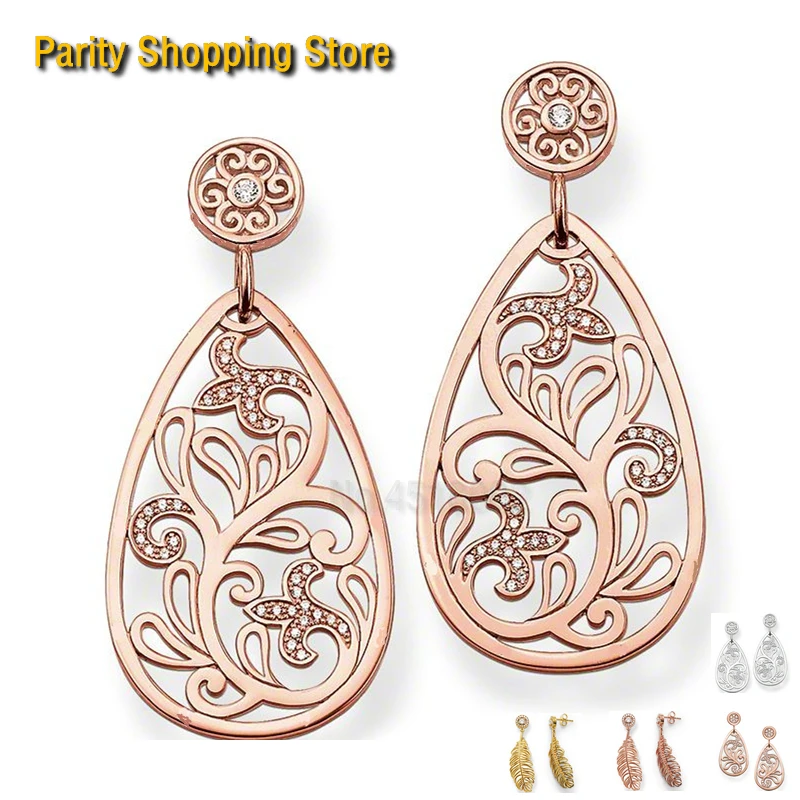

ThomasEG1322 Drop-shaped Cut-out Earrings Ts Style Glam And Soul Good Silver Jewerly For Women Ts Gift In 925 Sterling silver
