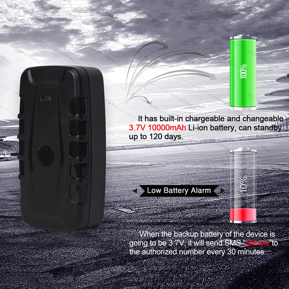 سيارة GPS المقتفي LK209B جهاز تتبع المركبات GPS محدد GSM جهاز تتبع بنظام خدمة الحزمة العامة الراديوية (GPRS) 120 أيام زمن الانتظار مغناطيس قوي للماء