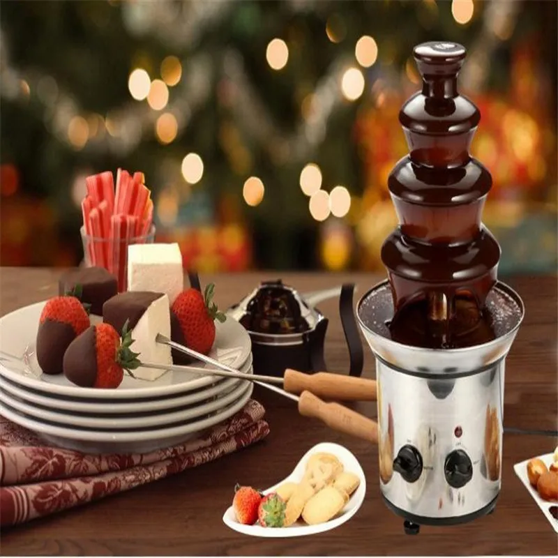 Шоколадный фонтанчик из нержавеющей стали 4 уровня 46 см 110 В 220 В|chocolate fountain