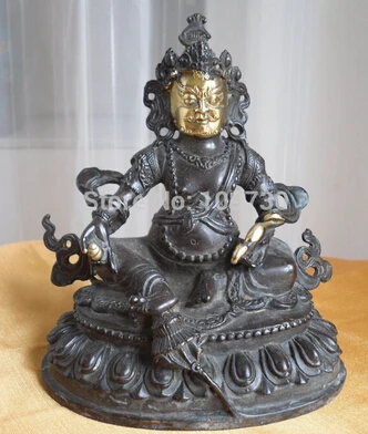 

B0601 Tibetan Buddhist bronze KUBERA EINZIGARTIG Dzambala buddha statue 13 cm tall zh0020