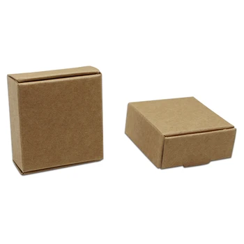 

50Pcs/lot 8*6*2.2cm Square Kraft Paper Retail Package Box Paperboard Gifts Candy Chocolate Packing Box Carton Paper Box
