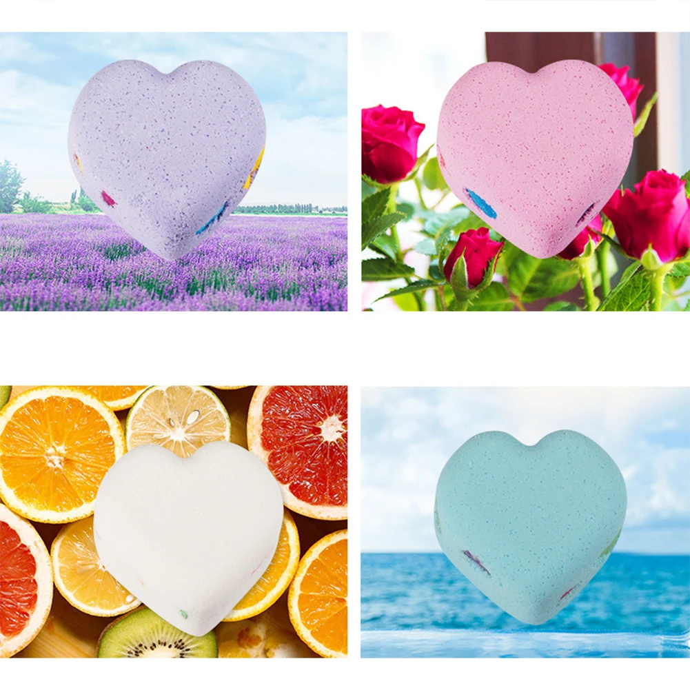 4 шт. ручная работа шарик для морской соли в форме сердца натуральный ванны