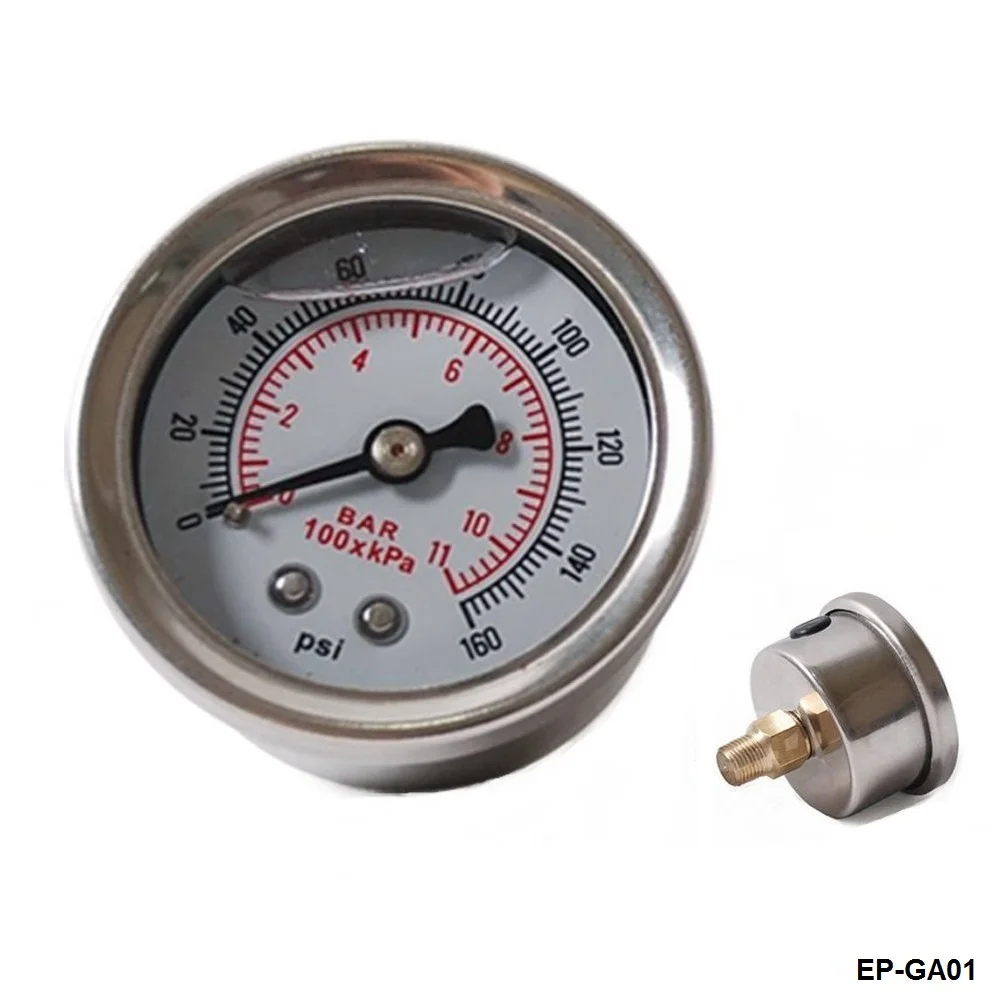Fuel Pressure Gauge / Meter Liquid 0-160 psi Oil Pressure Gauge Fuel Meter White As Picture EP-GA01-ALBZ