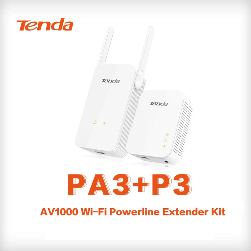Tenda PA3 PLC AC1000 Wi Fi Powerline Kit Гигабитный беспроводной адаптер с 1000 Мбит/с P3 Plc набор