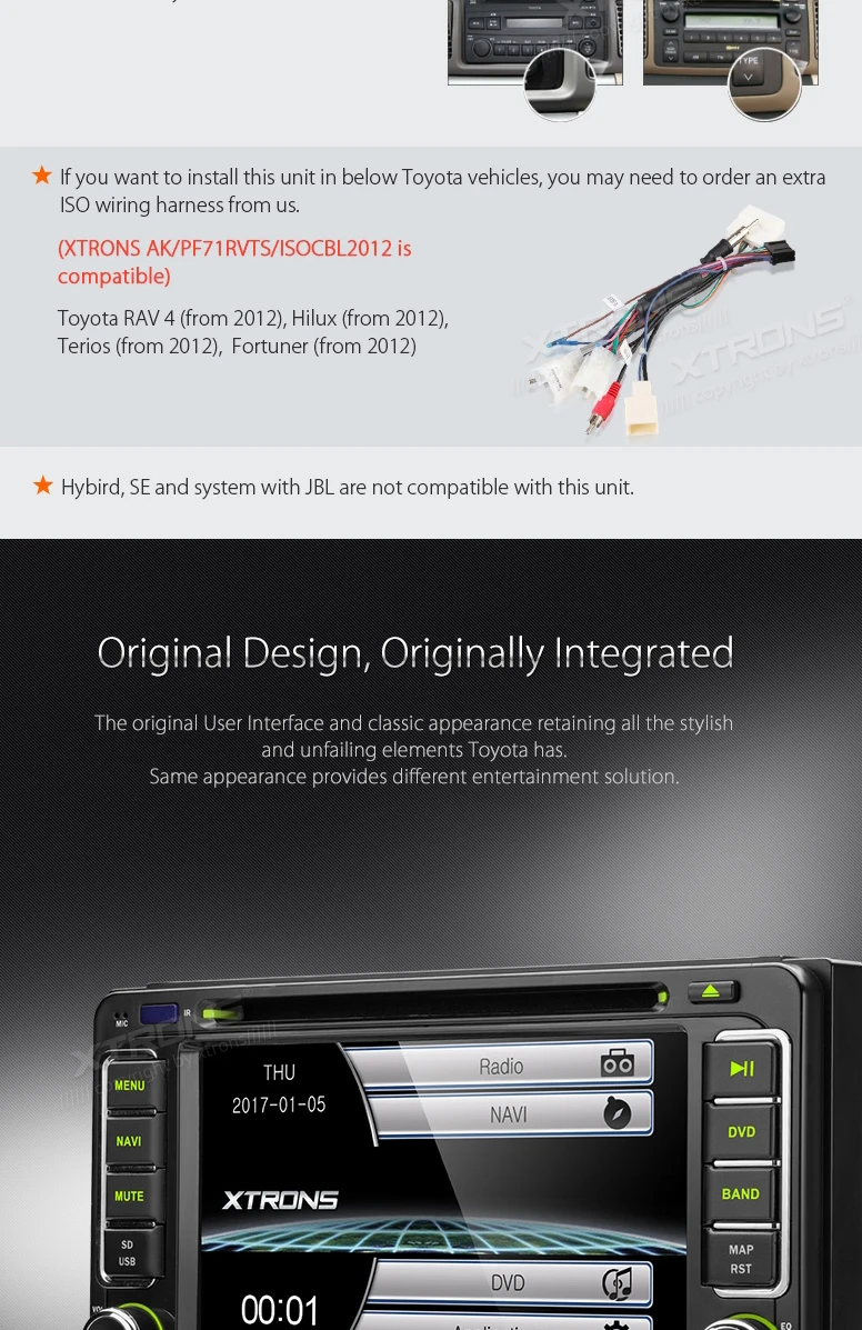 Top 6.2" Car DVD for Toyota Prado 1996-2009 & Tarago 2006-2011 & Terios 2006-2010 & Vitz 2003-2010 with Original UI/Appearance 20