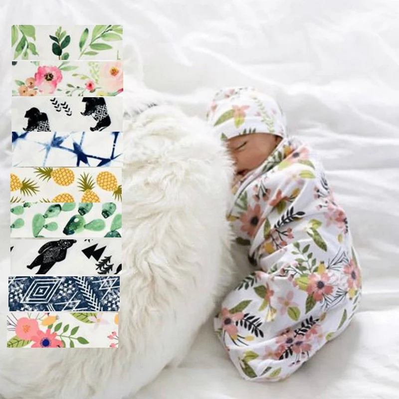 New 2pcs/set Newborn Swaddle Blanket Fashion Bedding Infant Baby Cocoon