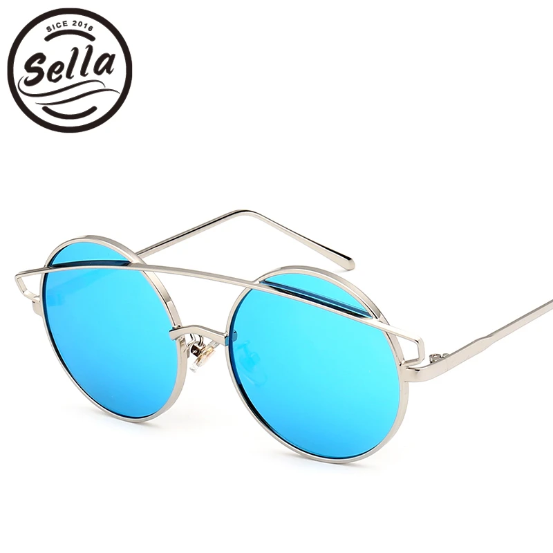 Sella/Новое поступление, модные детские круглые солнцезащитные очки, оправа из сплава, зеркальная линза, детские солнцезащитные очки в стиле ретро, цветная пленка, летние очки