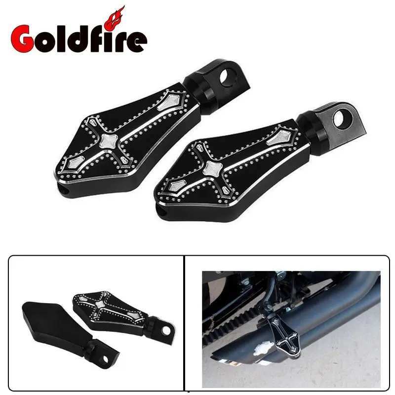 

CNC Black Crossing Motorcycle Foot Rest Motorbike Accessories Foot Pegs For Harley Davidson Dyna Softail Sportster Electra Glide